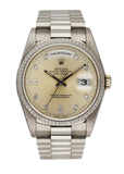 Rolex Day Date 18239 18K White Gold Diamond Dial Men's Watch Box & papers