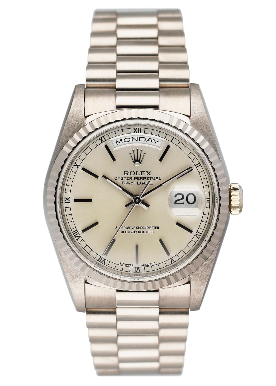 Rolex Day Date 18239 18K White Gold Mens Watch Box Papers - Watches