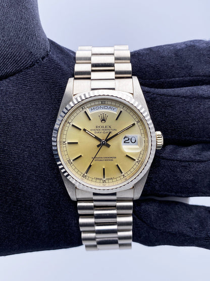 Rolex Day Date 18239 18K White Gold Mens Watch Box Papers - Watches