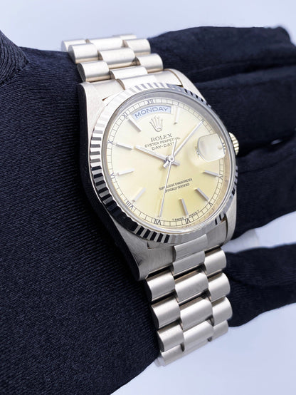 Rolex Day Date 18239 18K White Gold Mens Watch Box Papers - Watches