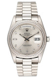 Rolex Day Date 18239 President 18K White Gold Diamond Dial Mens Watch - Wristwatch