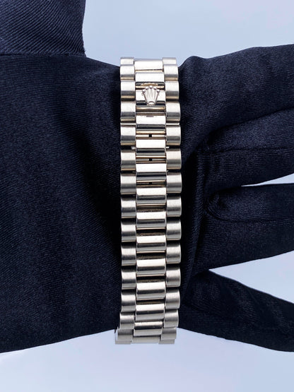 Rolex Day Date 18239 President 18K White Gold Diamond Dial Mens Watch - Wristwatch