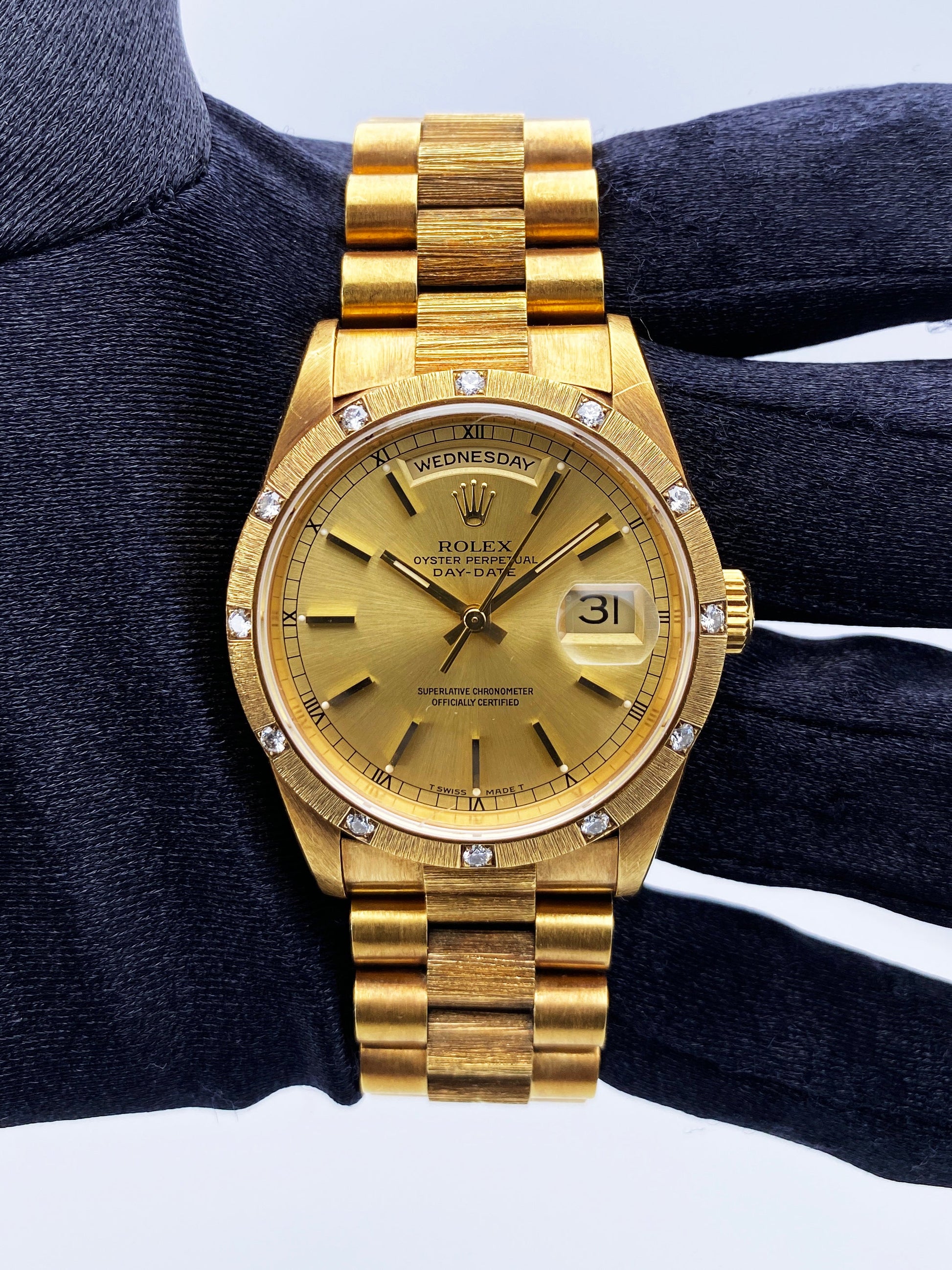 Rolex Day Date 18308 Diamond 18K Yellow Gold Mens Watch