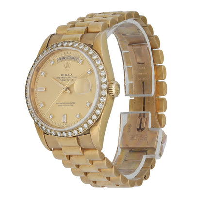 Rolex Day Date 18348 President Diamond Bezel & Dial Men's Watch