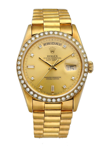 Rolex Day Date 18348 President Diamond Bezel & Dial Men's Watch