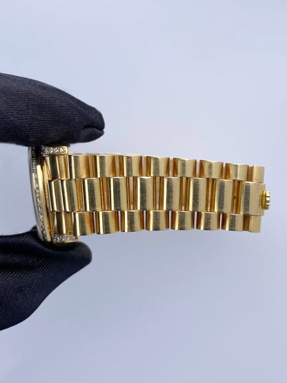 Rolex Day-Date 18388 Diamond 18K Yellow Gold Mens Watch