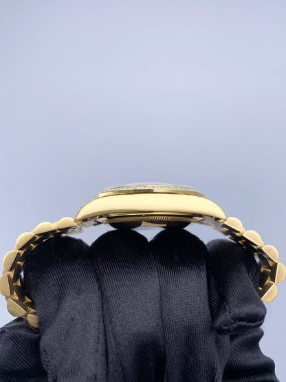 Rolex Day-Date 18388 Diamond 18K Yellow Gold Mens Watch