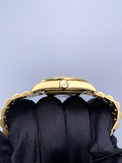 Rolex Day-Date 18388 Diamond 18K Yellow Gold Mens Watch