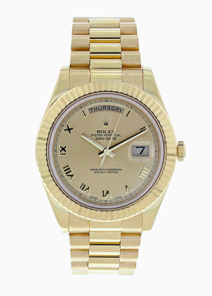 Rolex Day-Date II President 218238 18k Yellow Gold Mens Watch - Wristwatch
