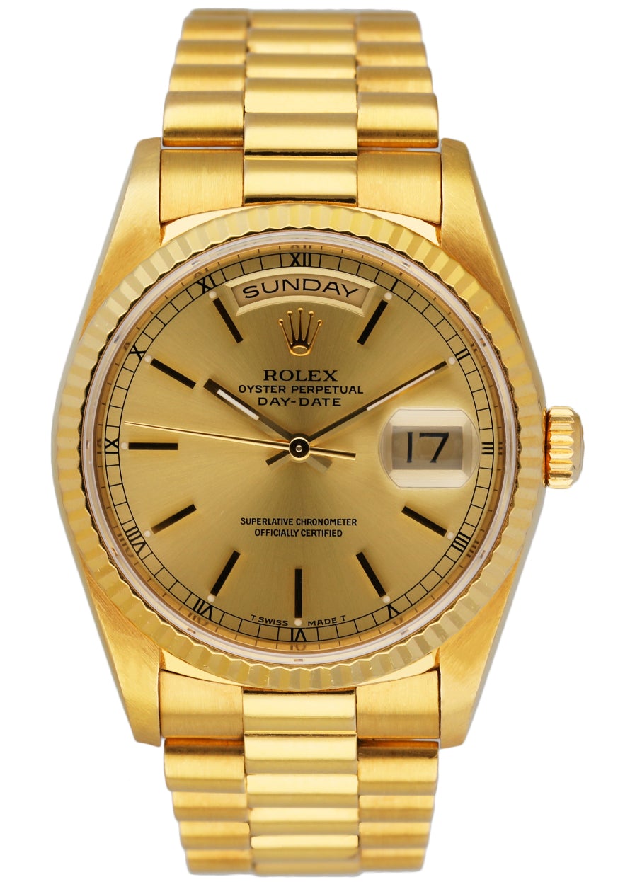 Rolex Day Date 18238 18K Yellow Gold Men’s Watch Box & Papers - Wristwatch