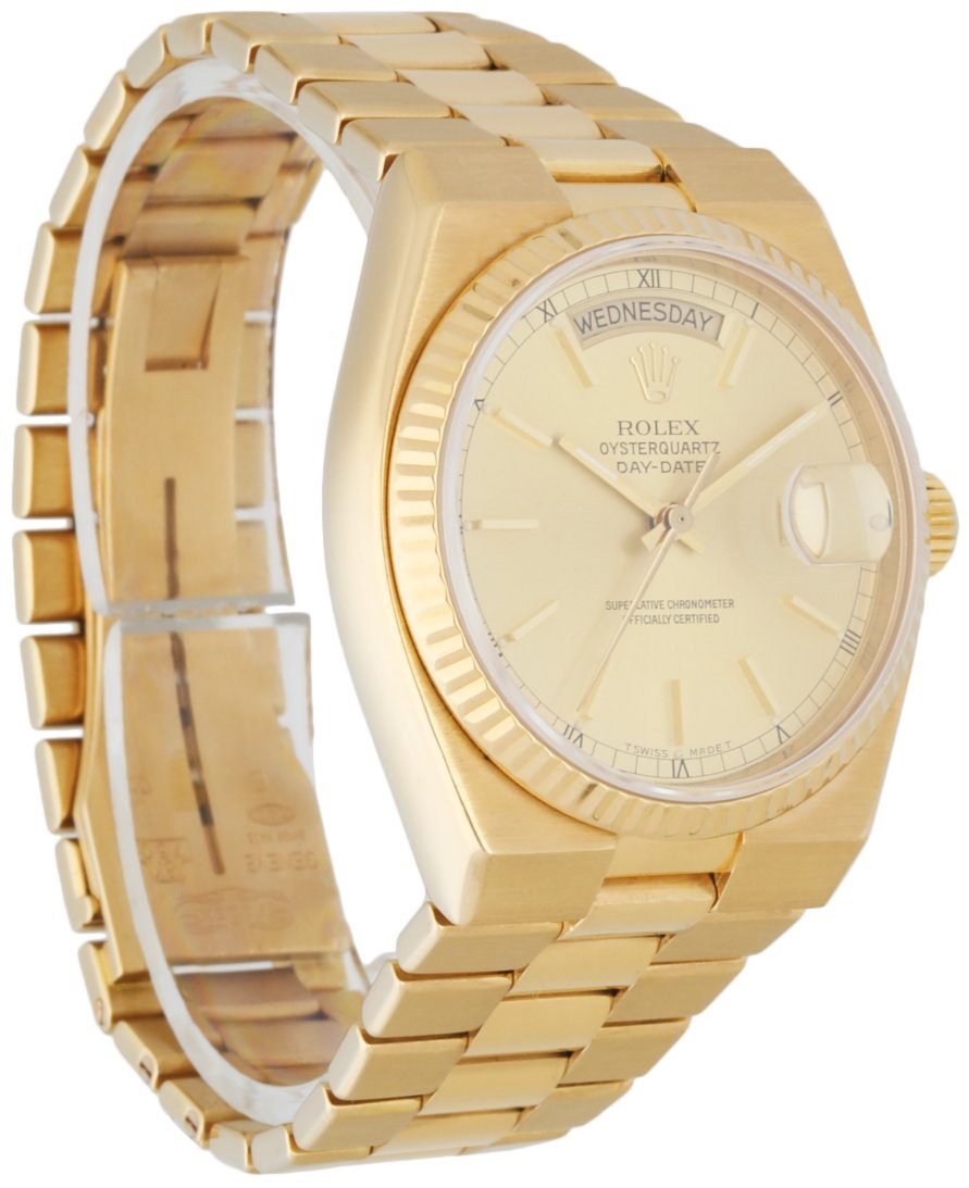 Rolex Day Date Oysterquartz 19018 18K Yellow Gold Men’s Watch - Wristwatch
