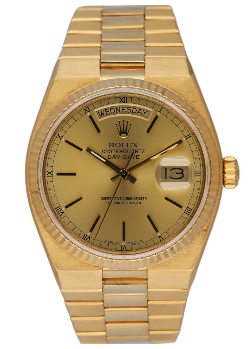 Rolex Day Date Oysterquartz 19018 18K Yellow Gold Men’s Watch - Wristwatch