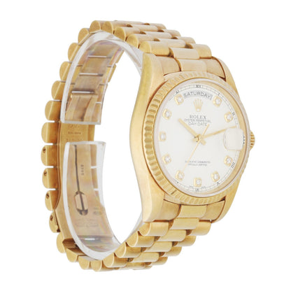 Rolex Day-Date President 18238 Diamond Dial Men’s Watch - Wristwatch