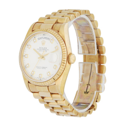 Rolex Day-Date President 18238 Diamond Dial Men’s Watch - Wristwatch