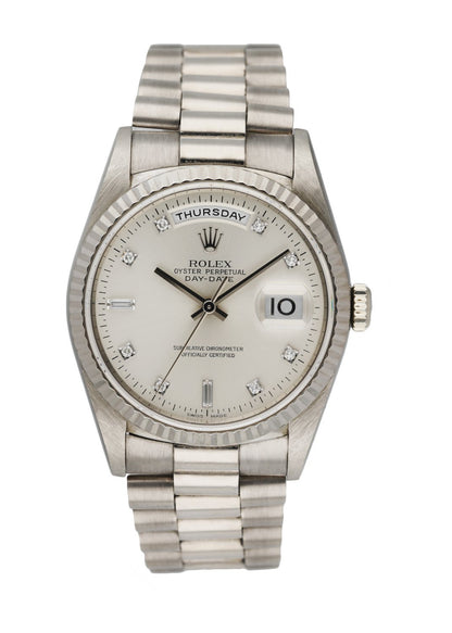 Rolex Day-Date President 18239 18K White Gold Diamond Dial Mens Watch - Virtual
