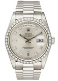 Rolex Day-Date President 18346 Platinum Diamond Mens Watch