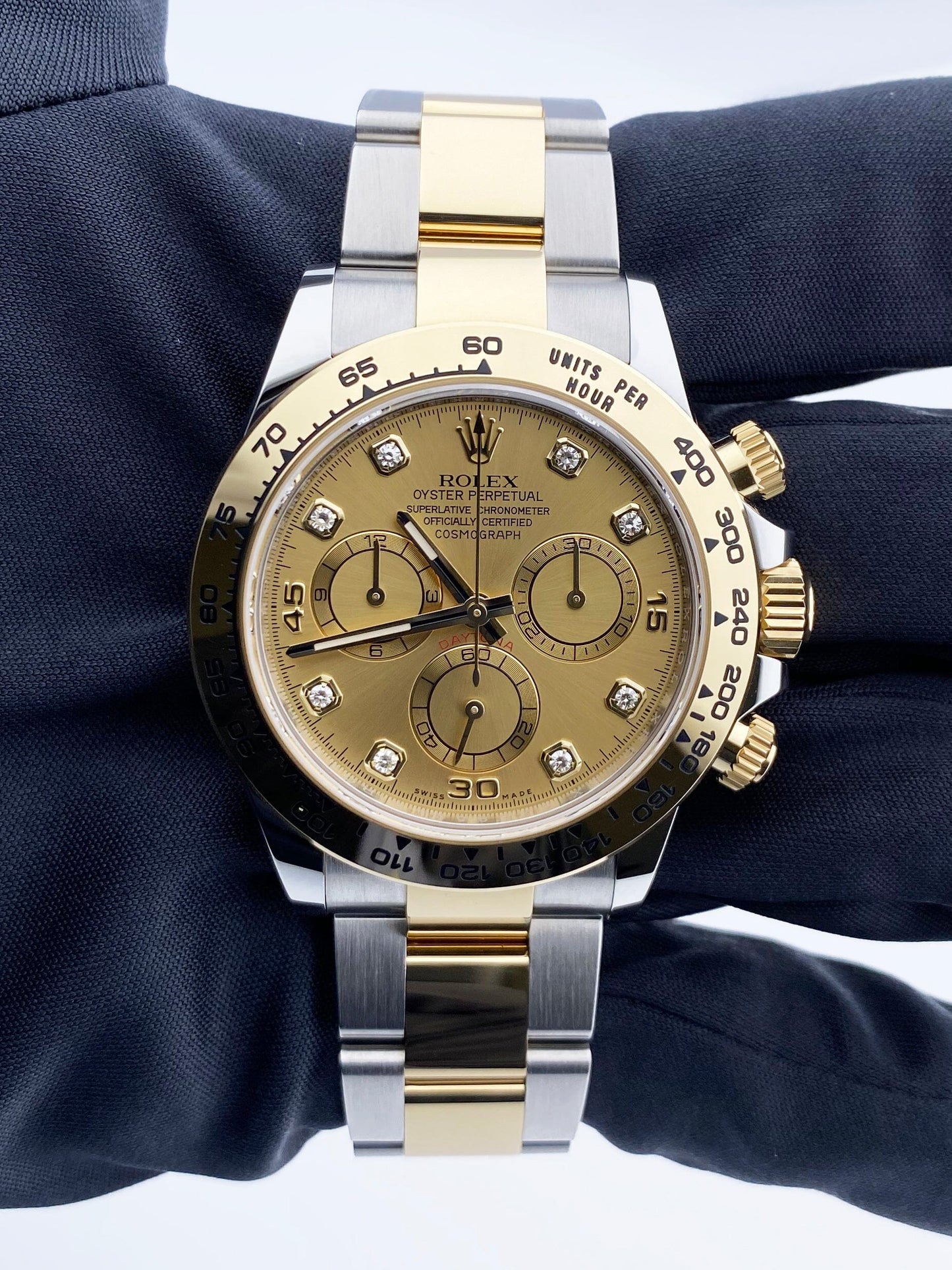 Rolex Daytona 116503 Diamond Champagne Dial Two Tone Mens Watch Box Papers - Watches