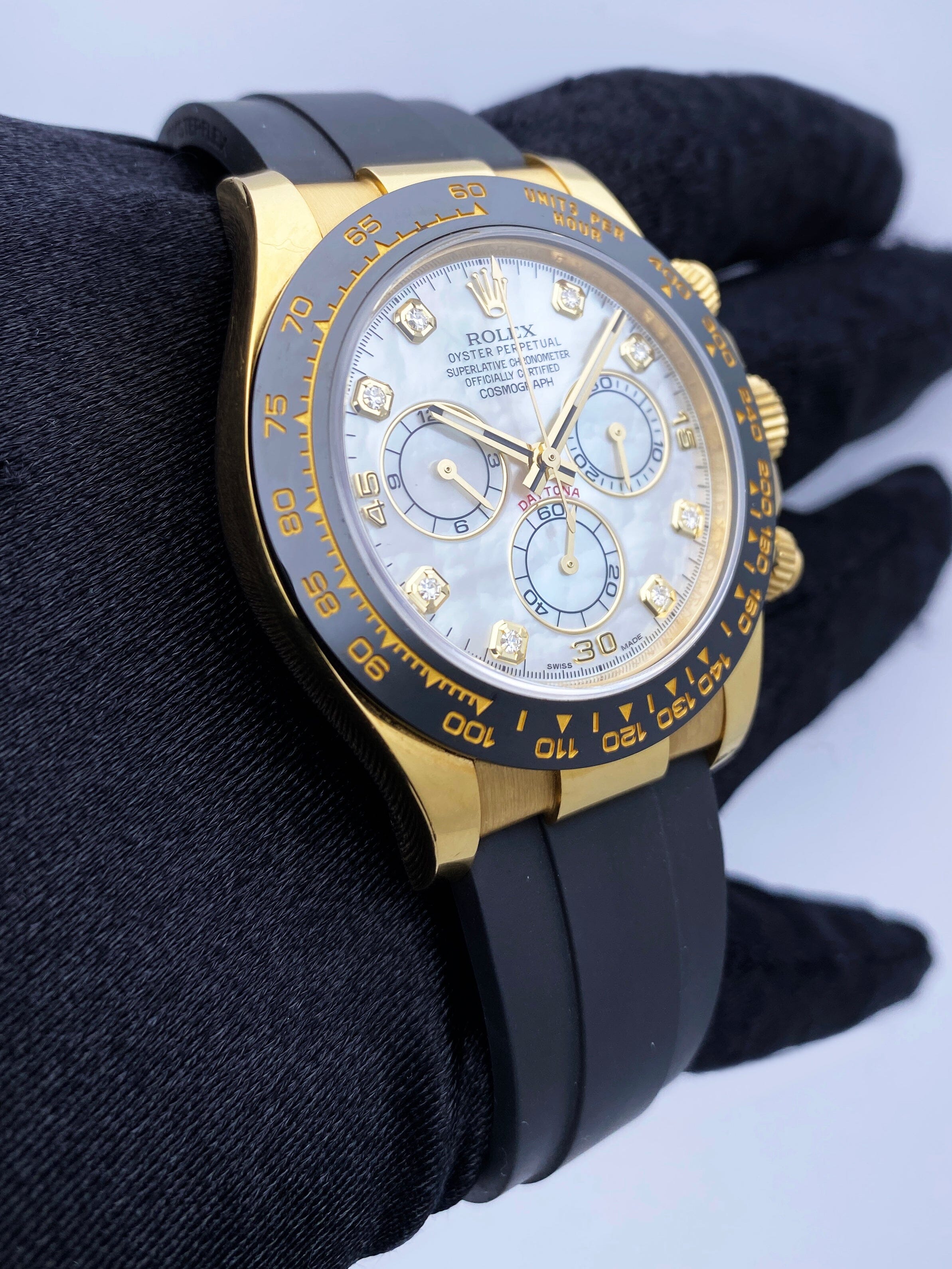 Rolex Daytona 116518LN MOP Diamond dial Yellow Gold Mens – Phigora