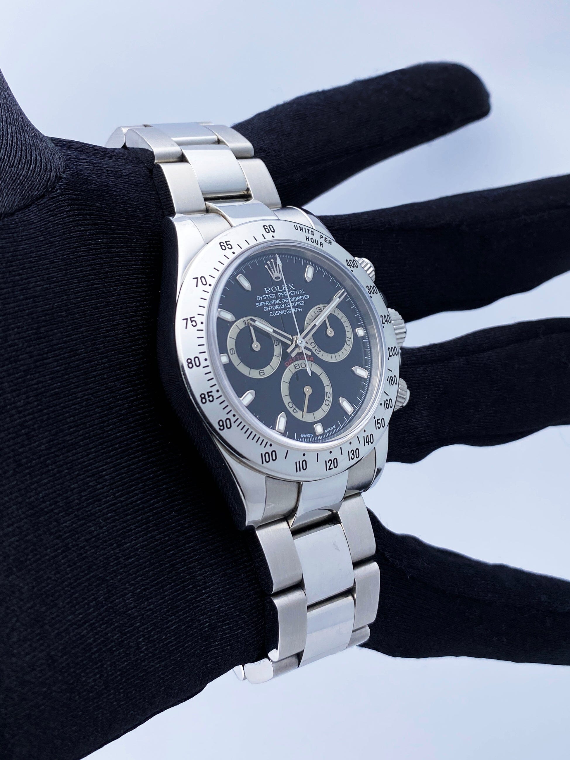 Rolex Daytona 116520 Black Dial Engraved Mens Watch – Phigora