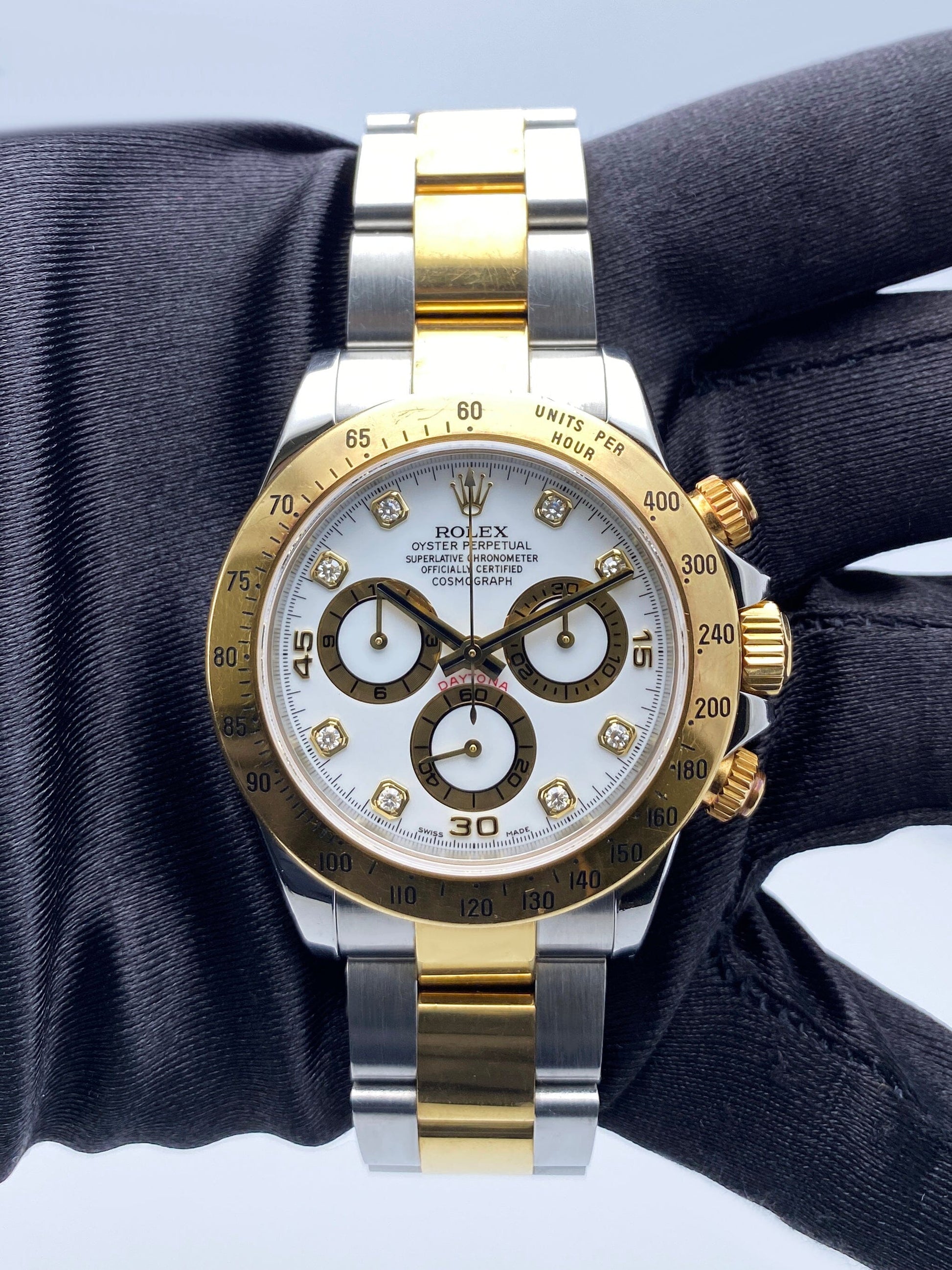 Rolex Daytona 116523 G Diamond White Dial Two-Tone Mens Watch