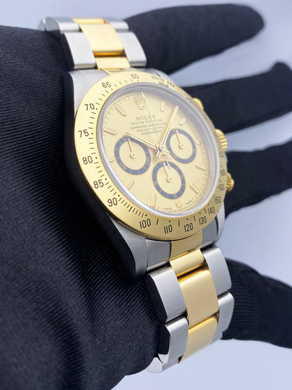 Rolex Daytona 16523 Champagne Dial Mens Watch Box Papers