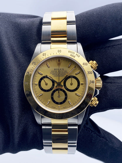 Rolex Daytona 16523 Champagne Dial Mens Watch Box Papers