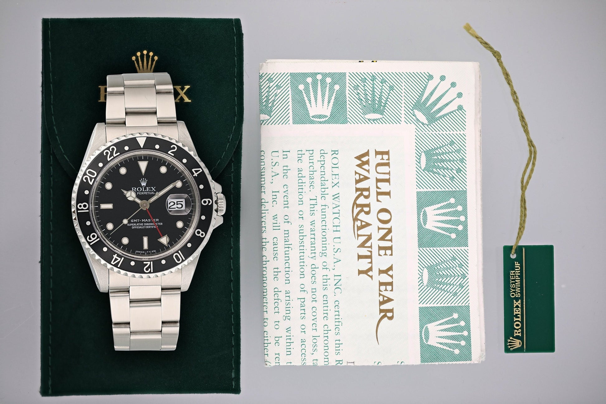 Rolex GMT Master 16700 Men's Watch Box Papers