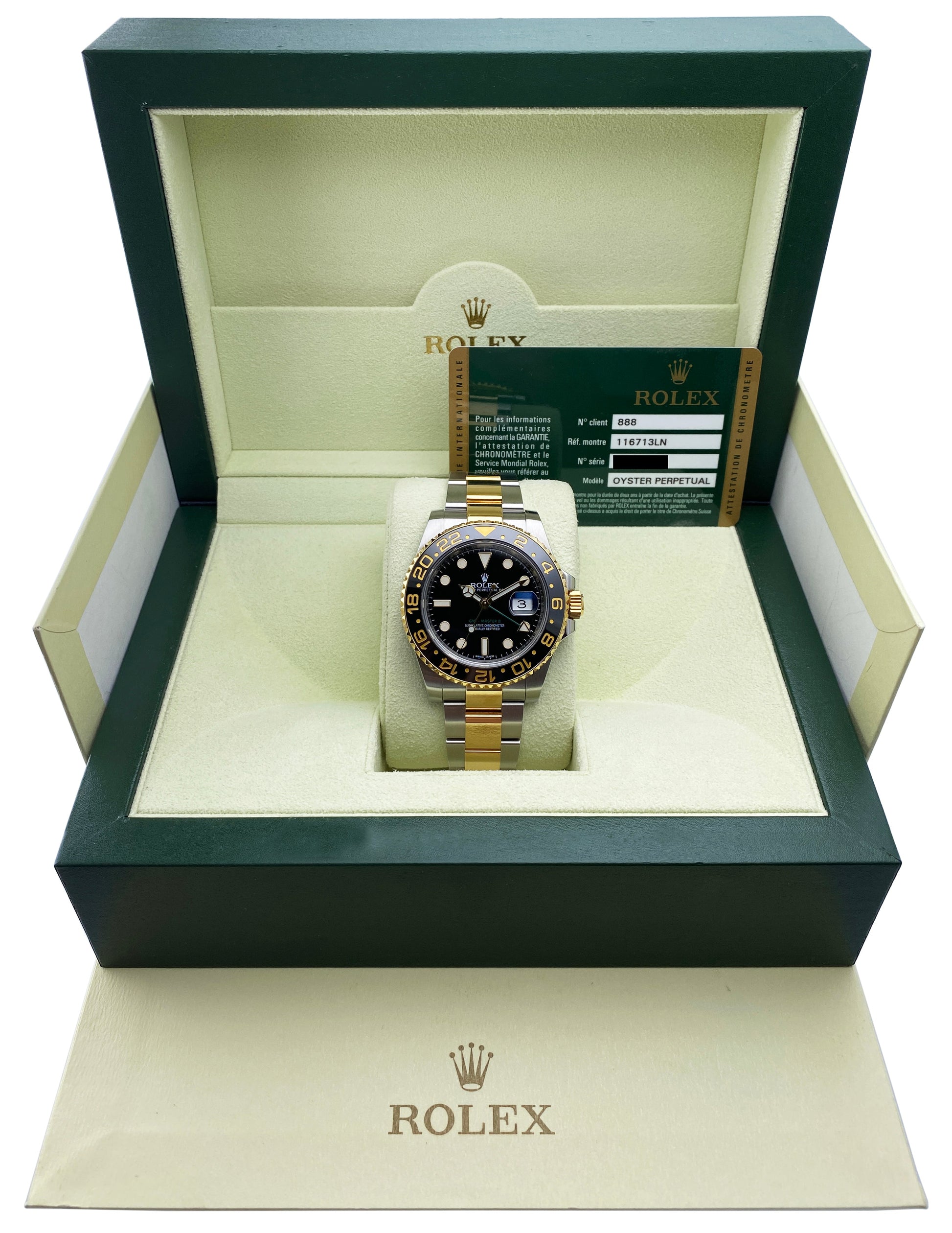 Rolex GMT Master II 116713LN Two Tone Mens Watch Box Papers - Wristwatch