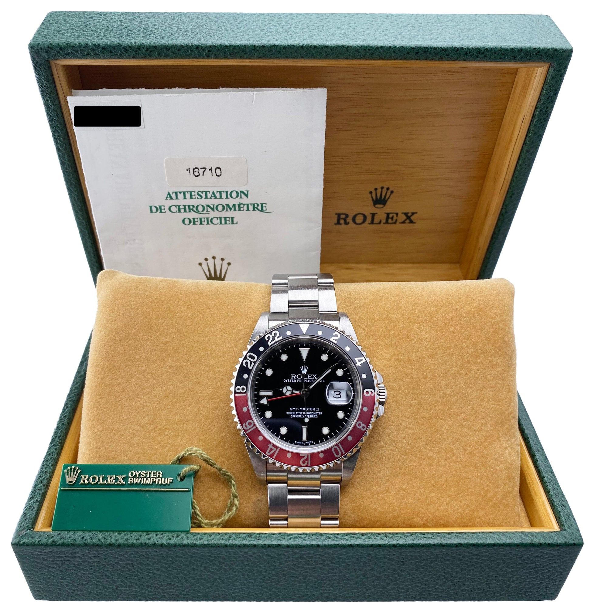 Rolex GMT Master II 16710 "Coke" Bezel Mens Watch Box Papers