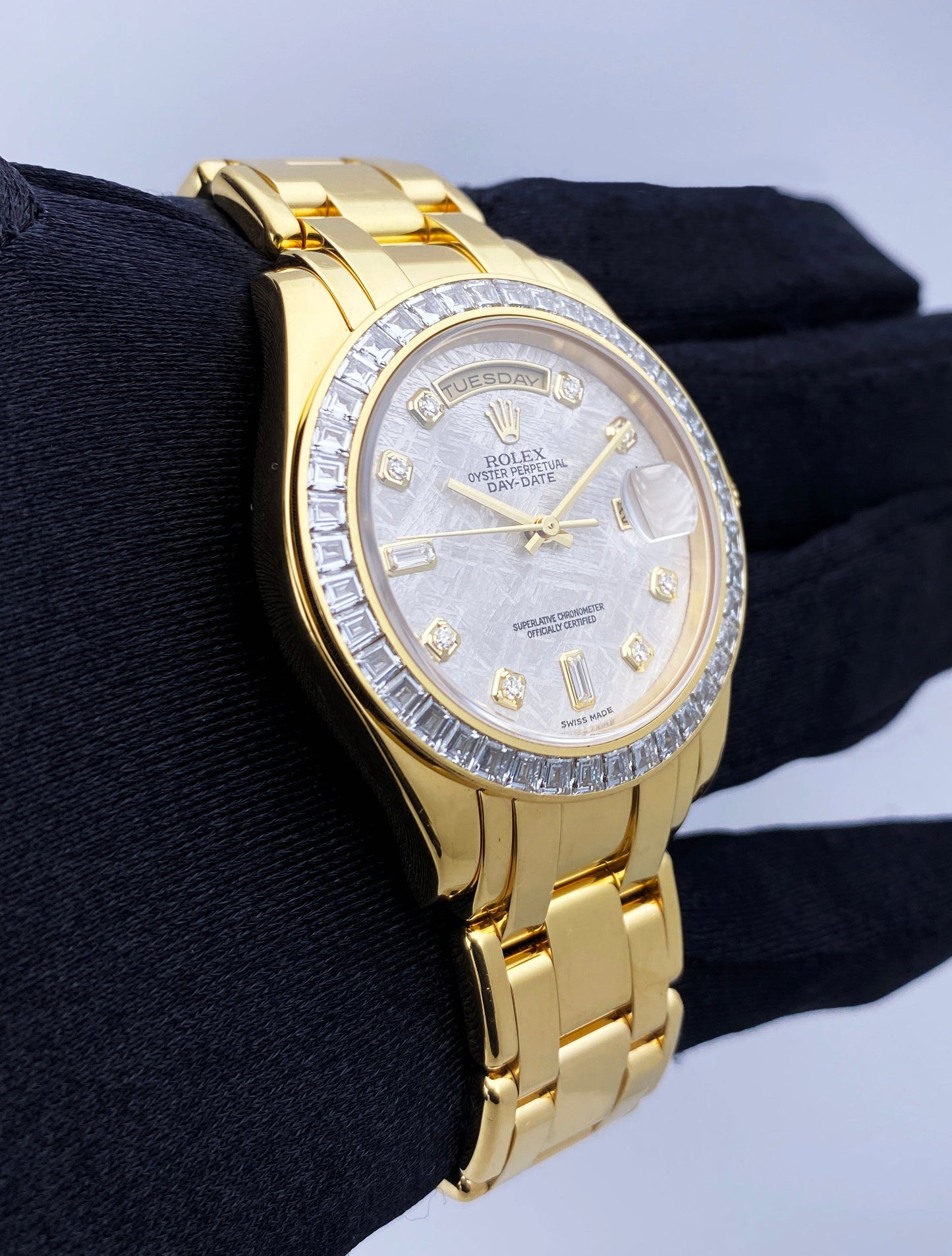 Rolex Masterpiece Day Date 18958 Meteorite Dial Mens Watch Box Papers