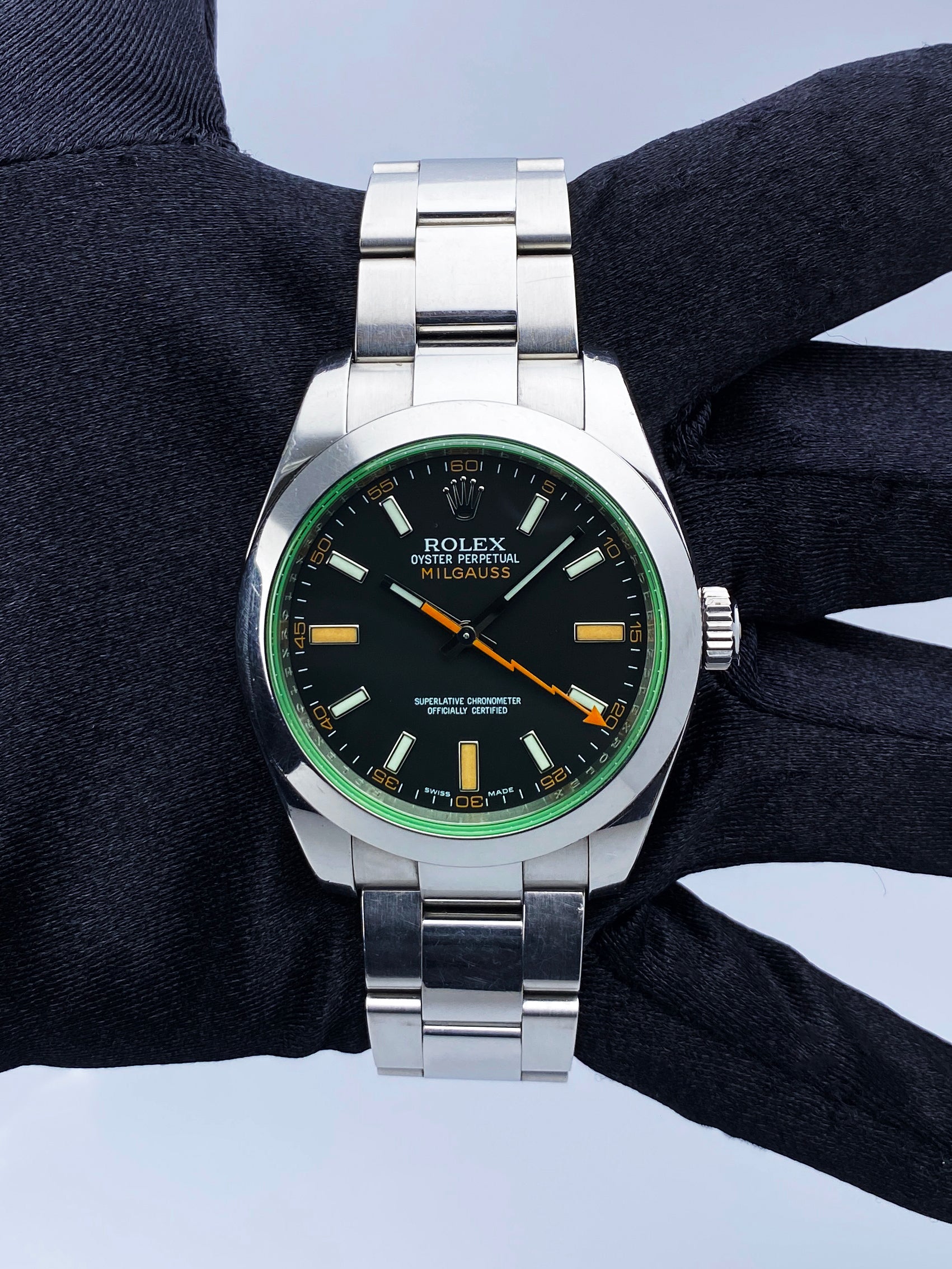 Rolex Milgauss 116400GV Black Dial Mens Watch - Virtual