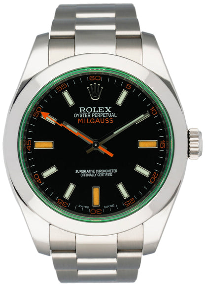 Rolex Milgauss 116400GV Black Dial Mens Watch Box & Papers - Virtual