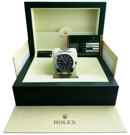 Rolex Milgauss 116400GV Black Dial Mens Watch Box & Papers - Virtual
