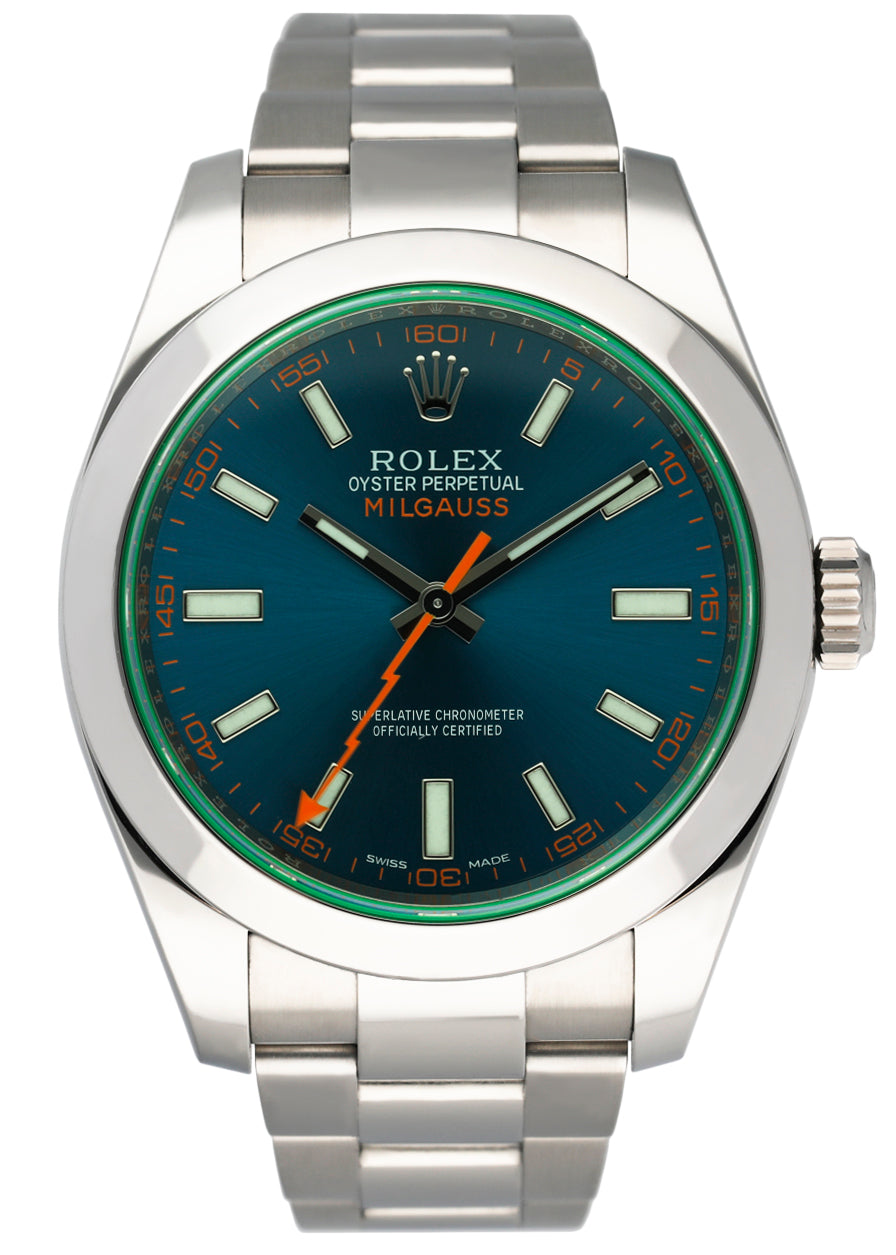 Rolex Milgauss 116400GV Blue Dial Mens Watch Box & Papers - Virtual