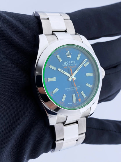 Rolex Milgauss 116400GV Blue Dial Mens Watch Box & Papers - Virtual