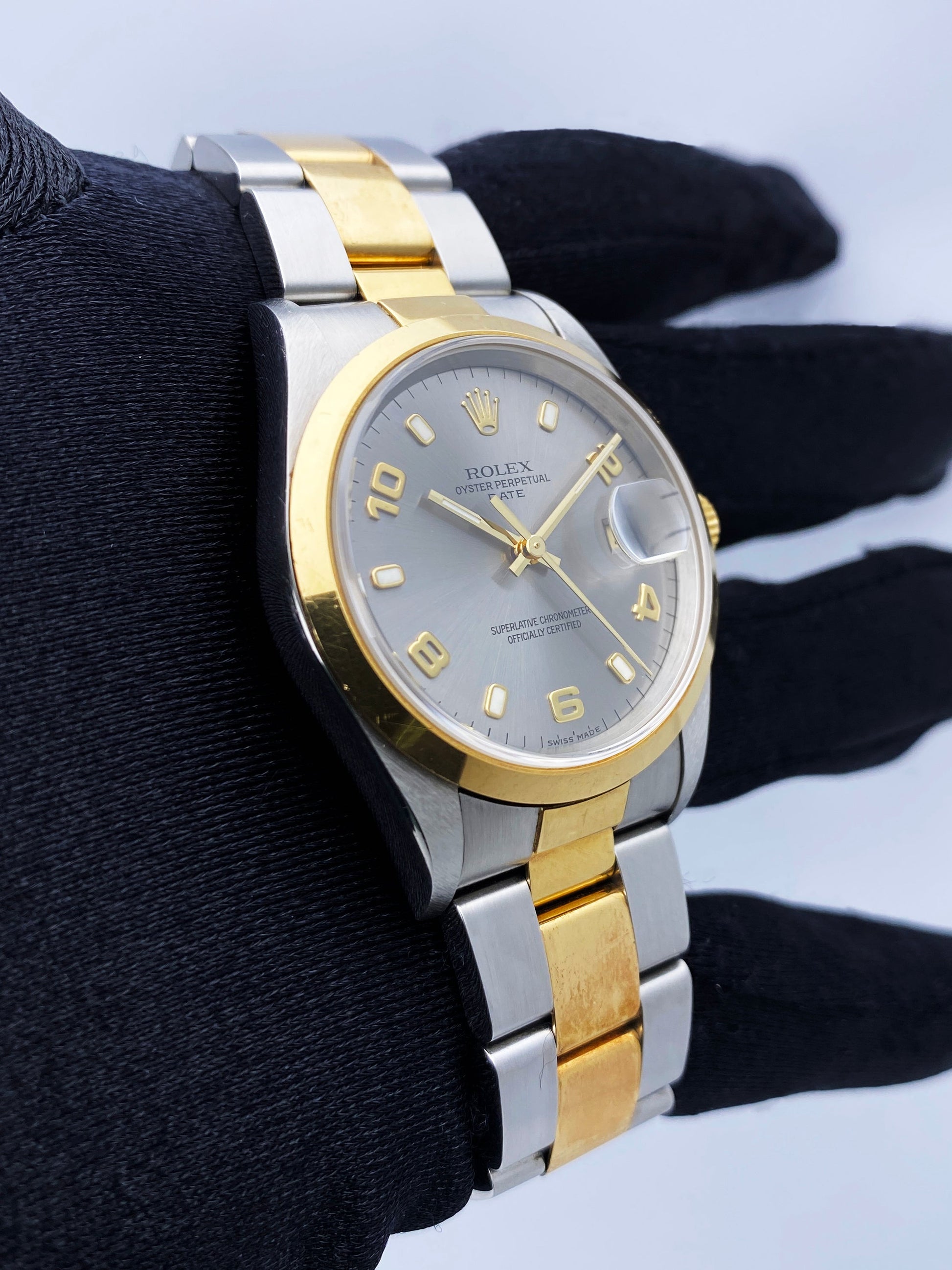 Rolex Oyster Perpetual 14203 Slate Dial Mens Watch