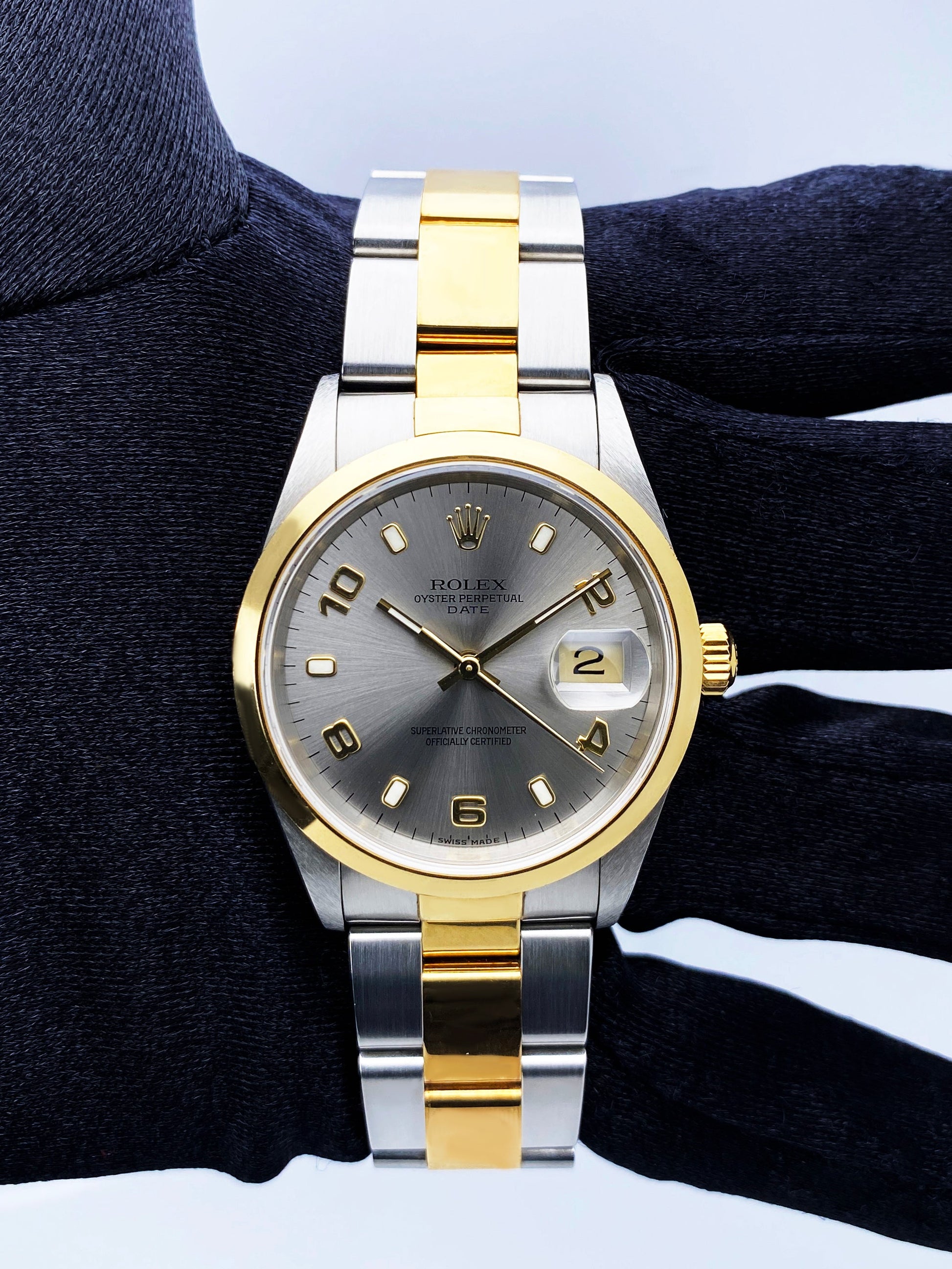 Rolex Oyster Perpetual 14203 Slate Dial Mens Watch