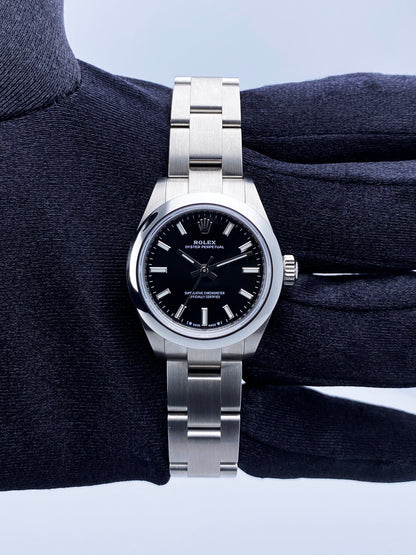 Rolex Oyster Perpetual 276200 Black Dial Ladies Watch Box Papers - Virtual