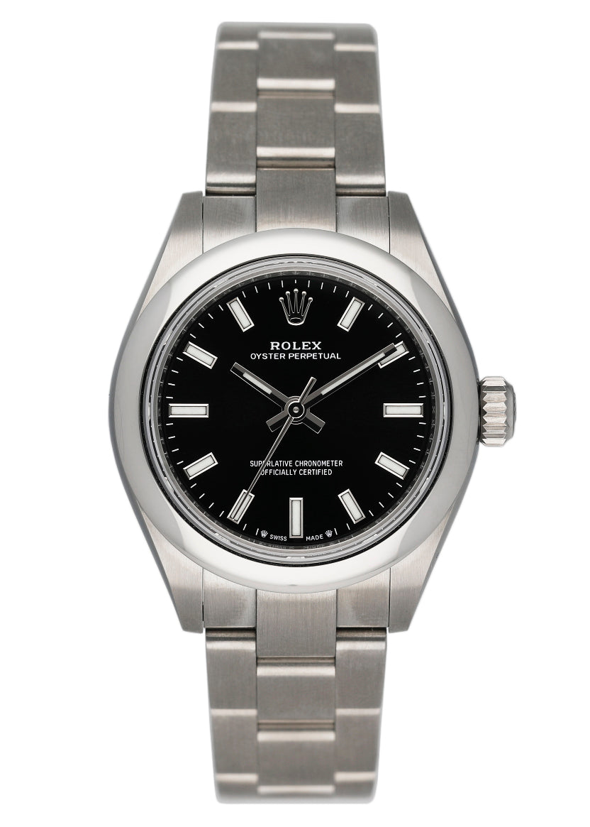 Rolex Oyster Perpetual 276200 Black Dial Ladies Watch Box Papers - Virtual