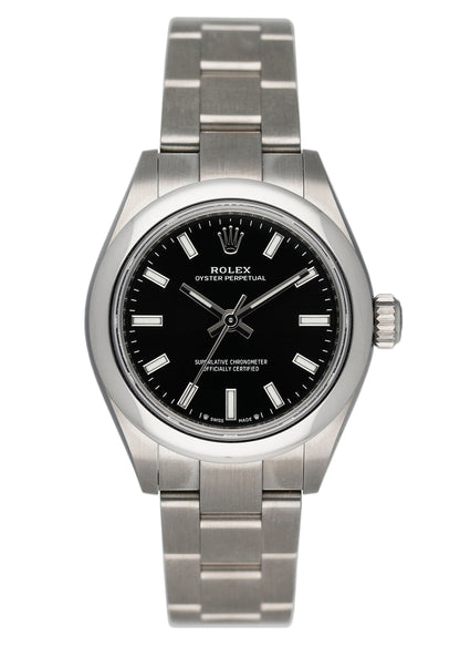 Rolex Oyster Perpetual 276200 Black Dial Ladies Watch Box Papers - Virtual