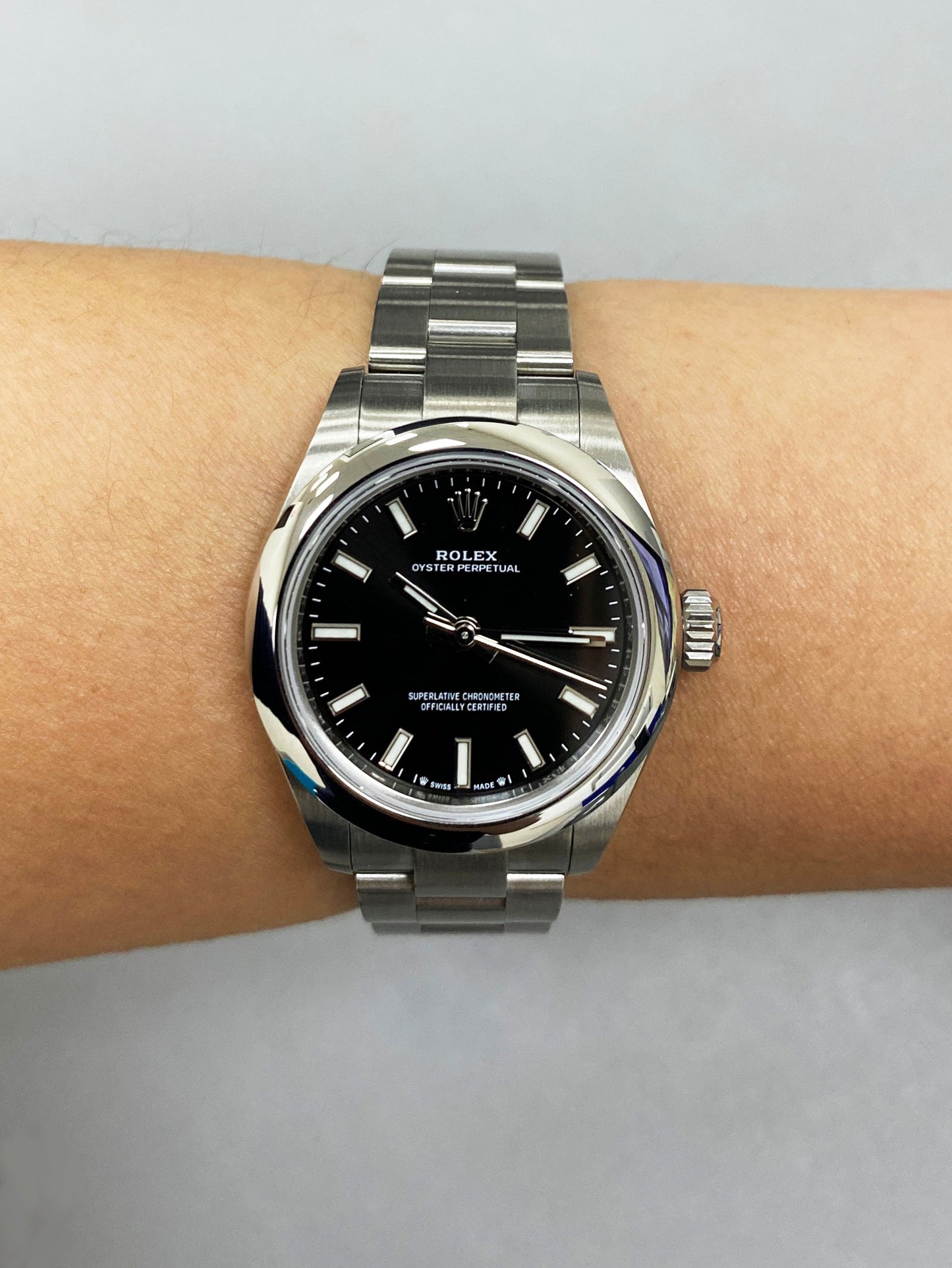 Rolex Oyster Perpetual 276200 Black Dial Ladies Watch Box Papers - Virtual