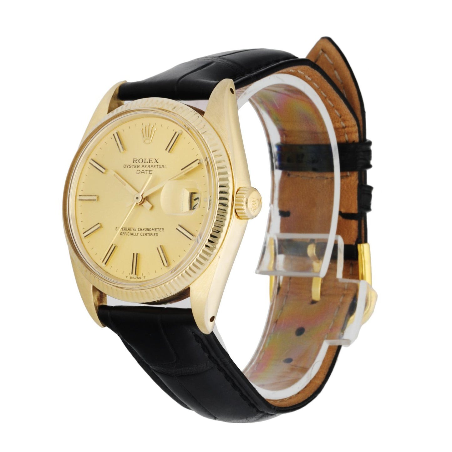 Rolex Oyster Perpetual Date 1503 18K Yellow Gold Vintage Watch - Wristwatch