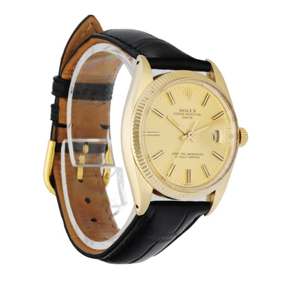 Rolex Oyster Perpetual Date 1503 18K Yellow Gold Vintage Watch - Wristwatch