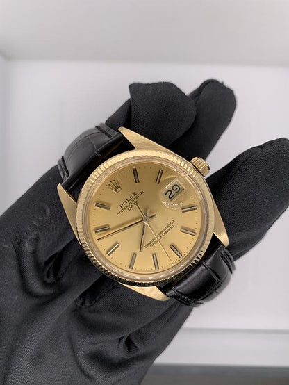 Rolex Oyster Perpetual Date 1503 18K Yellow Gold Vintage Watch - Wristwatch