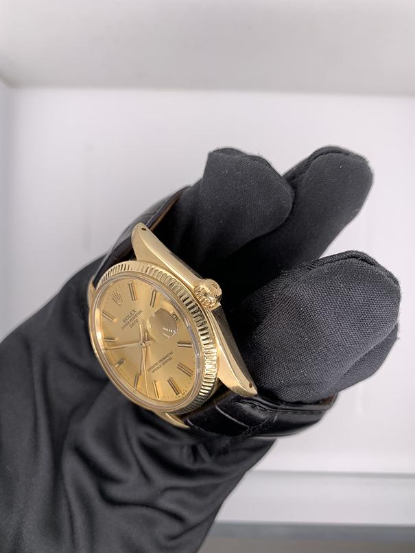 Rolex Oyster Perpetual Date 1503 18K Yellow Gold Vintage Watch - Wristwatch