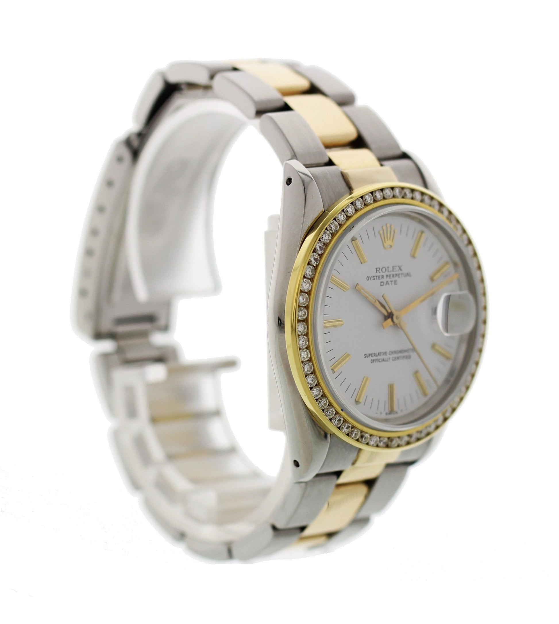 Rolex Oyster Perpetual Date 15053 Two Tone Diamond Bezel - Virtual