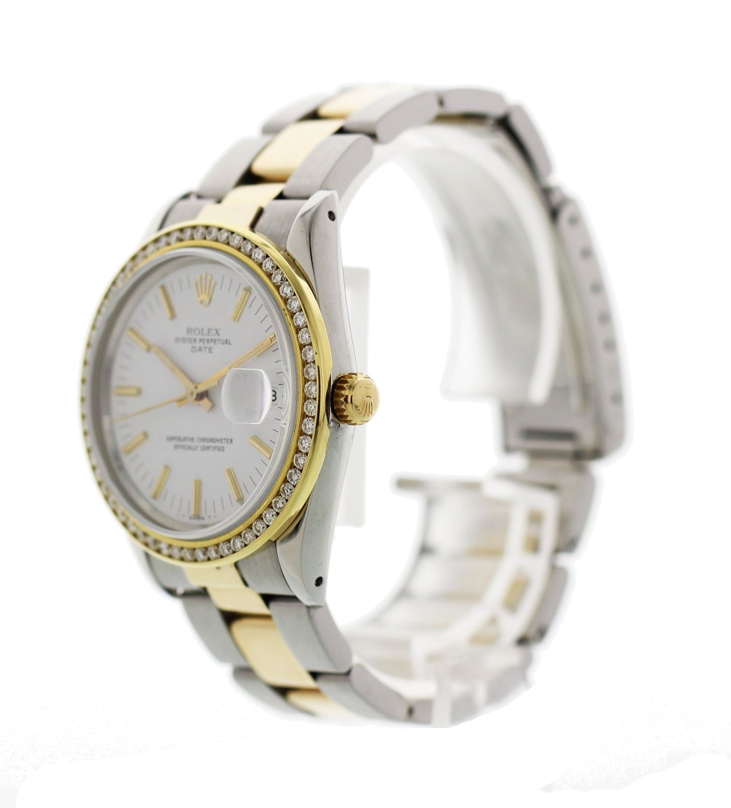 Rolex Oyster Perpetual Date 15053 Two Tone Diamond Bezel - Virtual