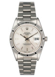Rolex Oyster Perpetual Date 15210 Silver Dial Mens Watch Box Papers - Watches