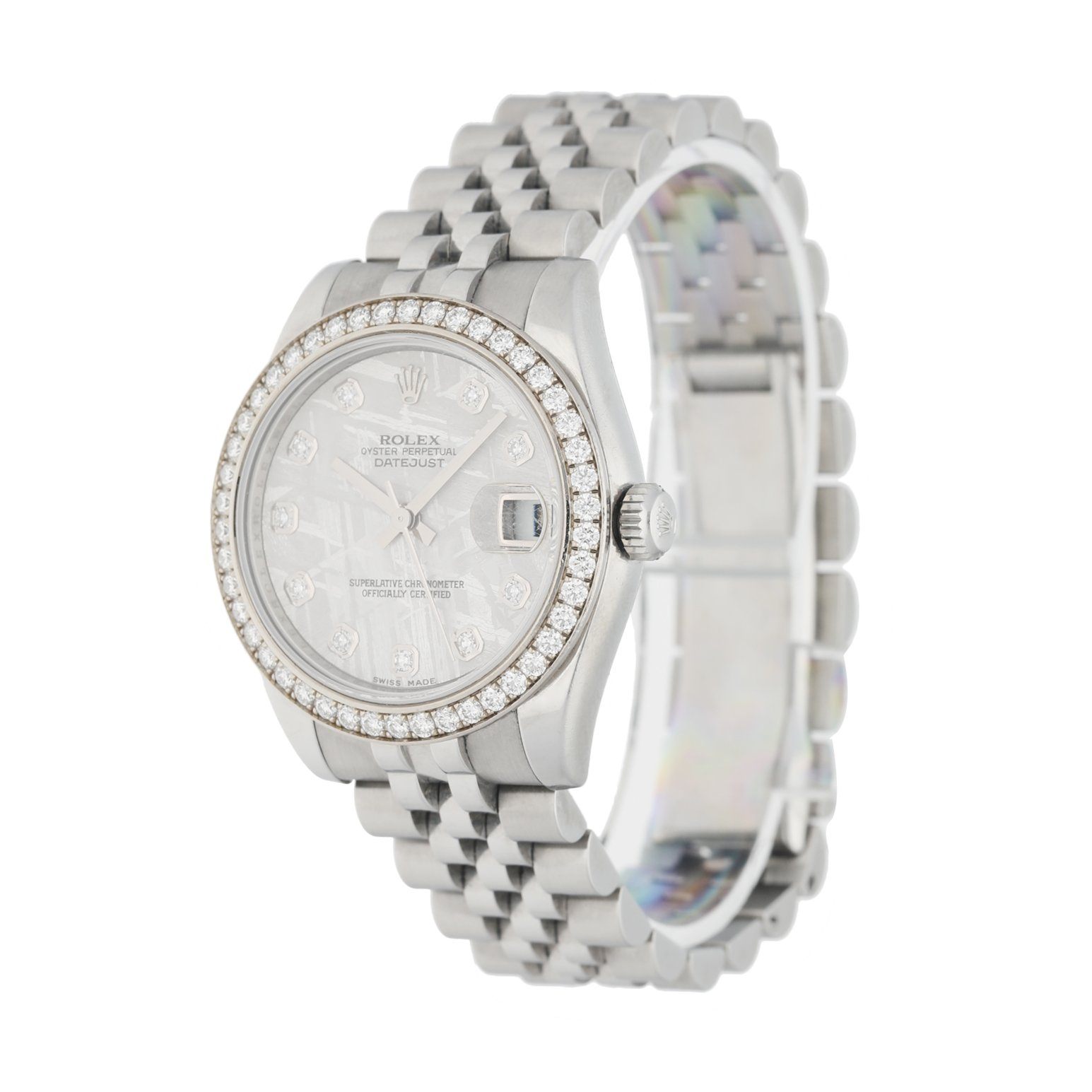 Rolex Oyster Perpetual DateJust 178384 Meteorite Diamond Dial Watch - Wristwatch