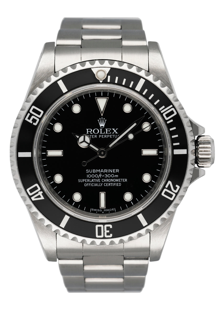 Rolex Oyster Perpetual Submariner 14060M Engraved Rehaut No Date Mens Watch - Wristwatch